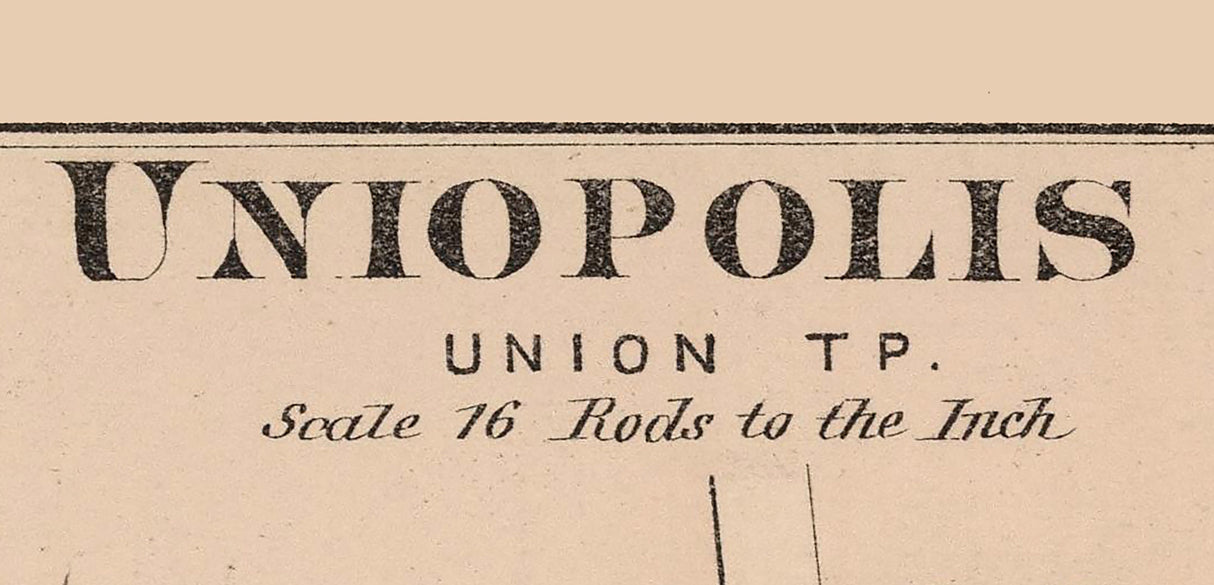 1880 Town Map of Uniopolis Auglaize County Ohio