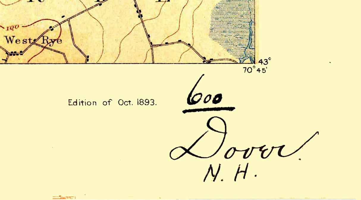 1893 Topo Map of Dover New Hampshire Great Bay Region