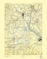 1893 Topo Map of Dover New Hampshire Great Bay Region