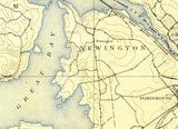 1893 Topo Map of Dover New Hampshire Great Bay Region