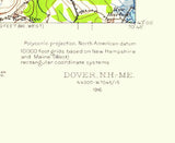 1916 Topo Map of Dover New Hampshire & Maine Quadrangle