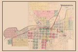 1880 Map of Wapakoneta Auglaize County Ohio