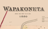 1880 Map of Wapakoneta Auglaize County Ohio