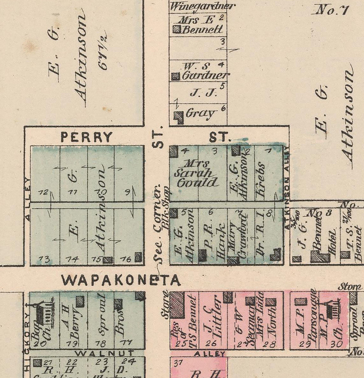 1880 Map of Waynesfield Auglaize County Ohio