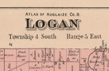 1880 Map of Logan Township Auglaize County Ohio