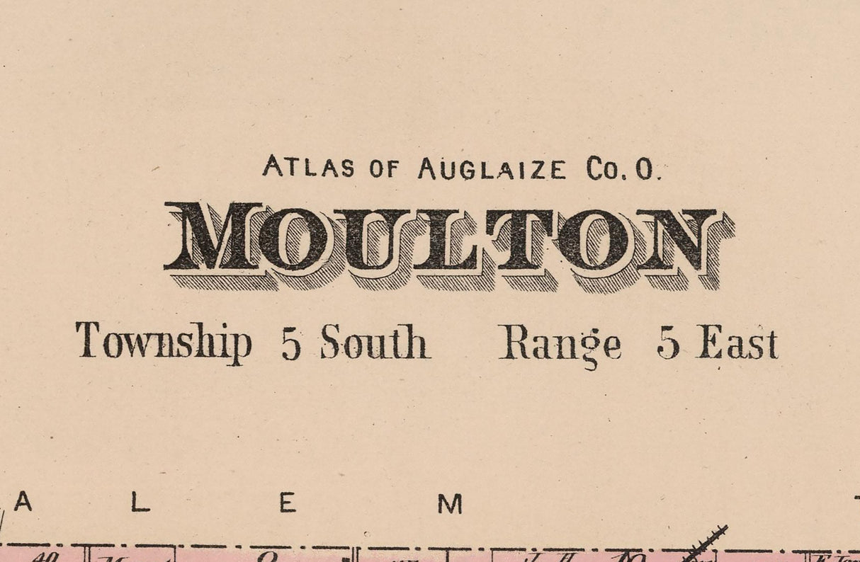 1880 Map of Moulton Township Auglaize County Ohio
