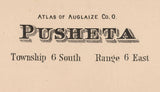 1880 Map of Pusheta Township Auglaize County Ohio