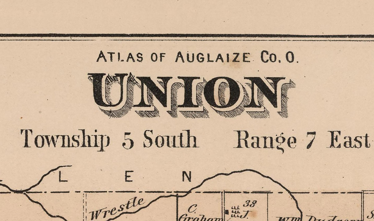 1880 Map of Union Township Auglaize County Ohio
