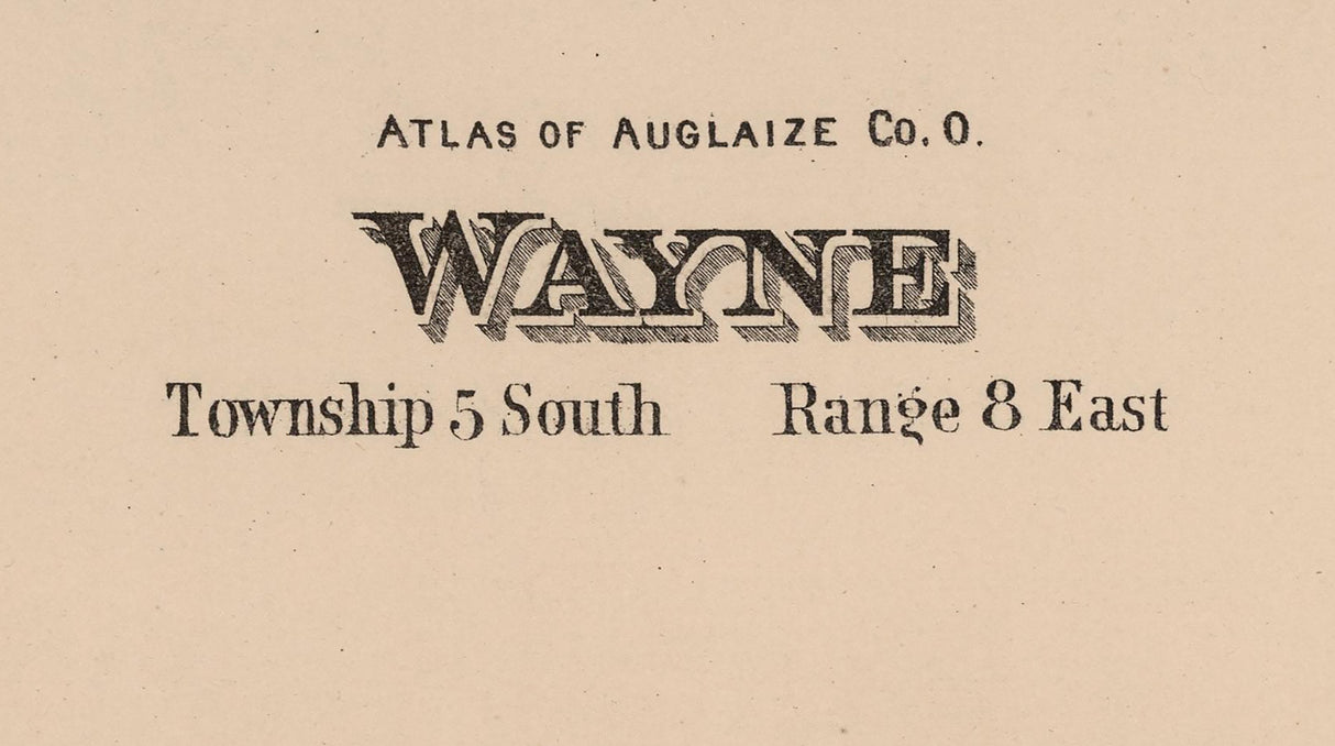 1880 Map of Wayne Township Auglaize County Ohio