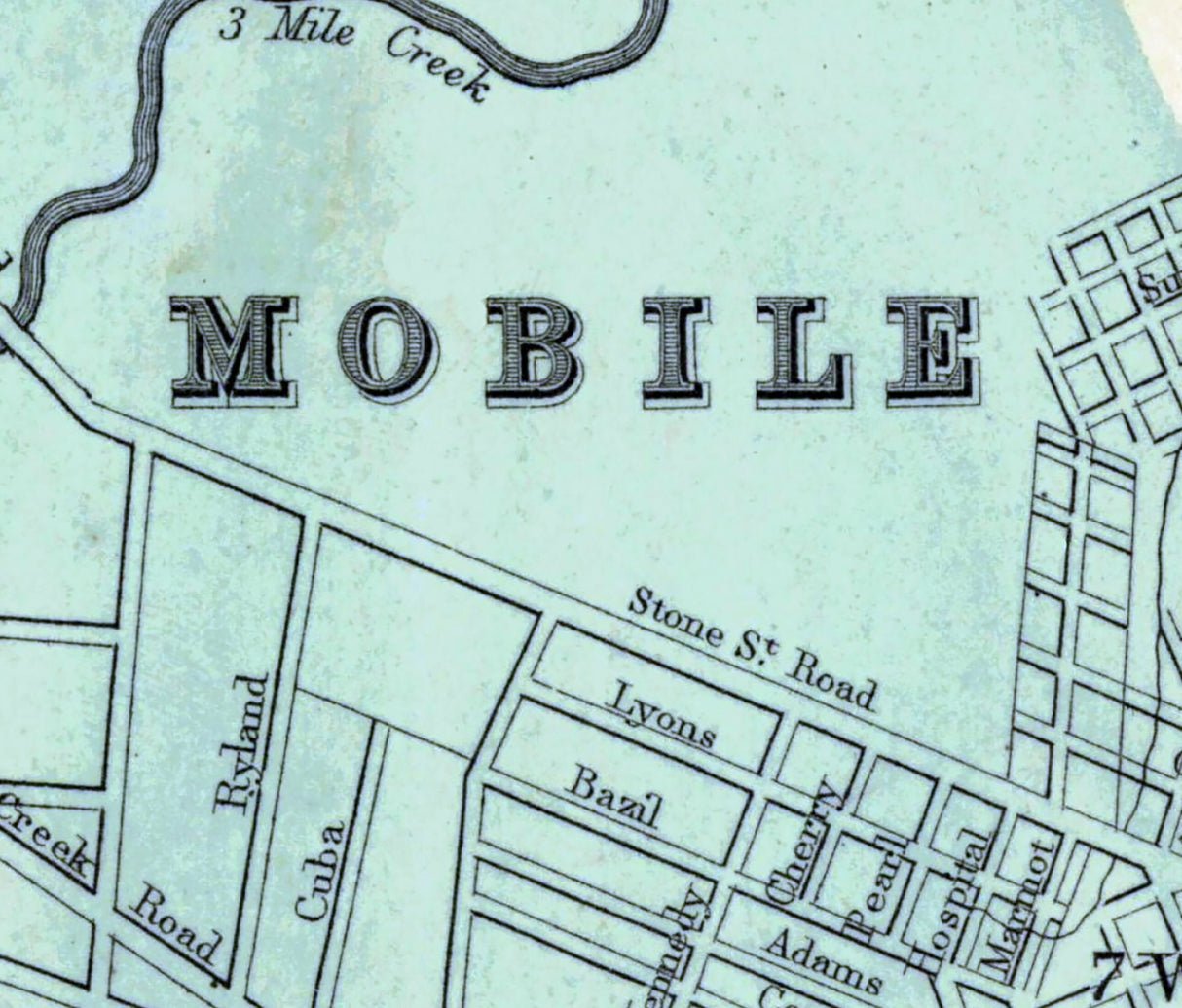 1867 Map of Mobile Alabama