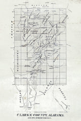 1878 Map of Clarke County Alabama