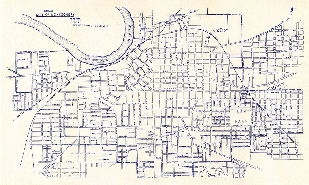 1909 Map of Montgomery Alabama