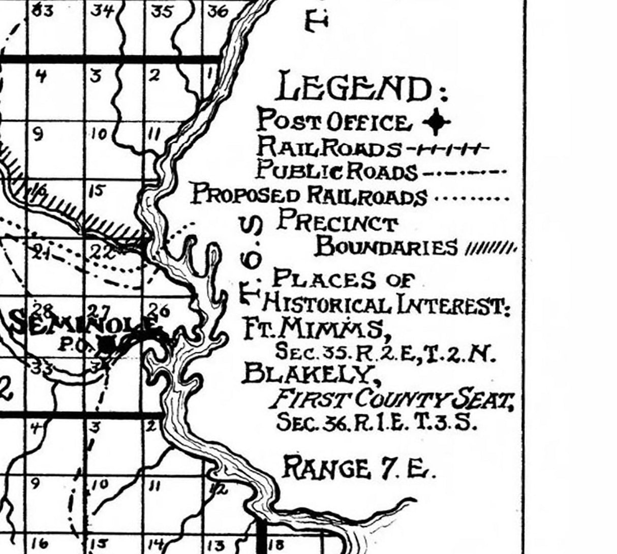 1911 Map of Baldwin County Alabama