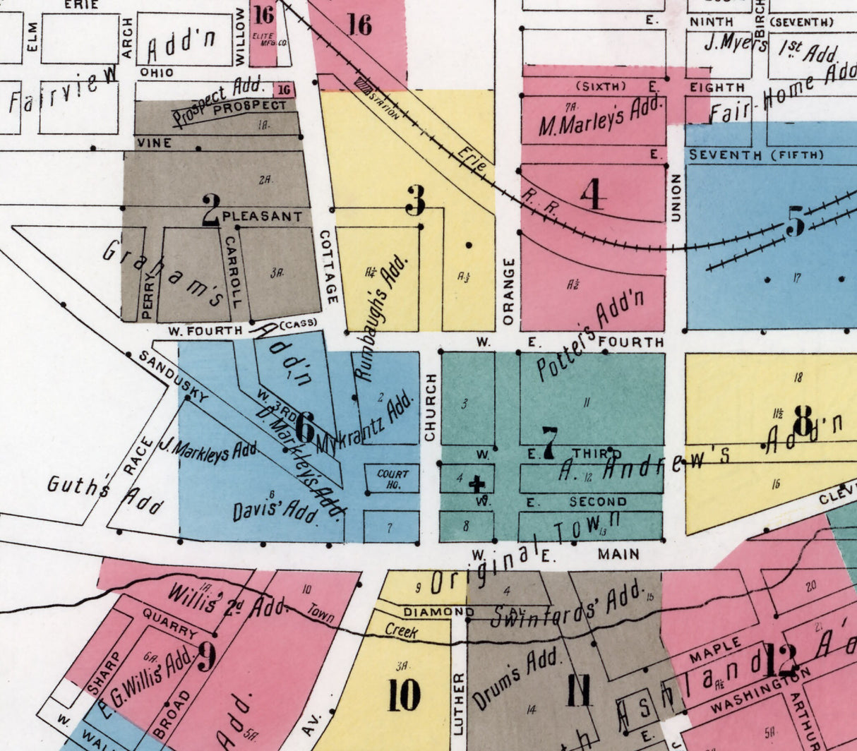 1911 Town Map of Ashland Ohio