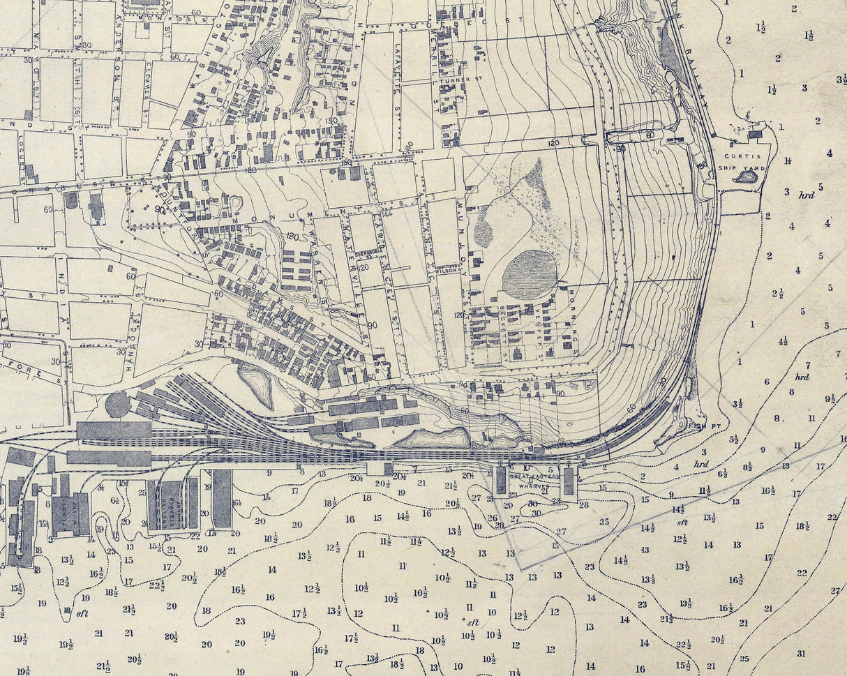 1870 Map of Portland Maine City and Harbor