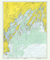 1971 Nautical Chart of Casco Bay Maine