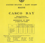 1971 Nautical Chart of Casco Bay Maine