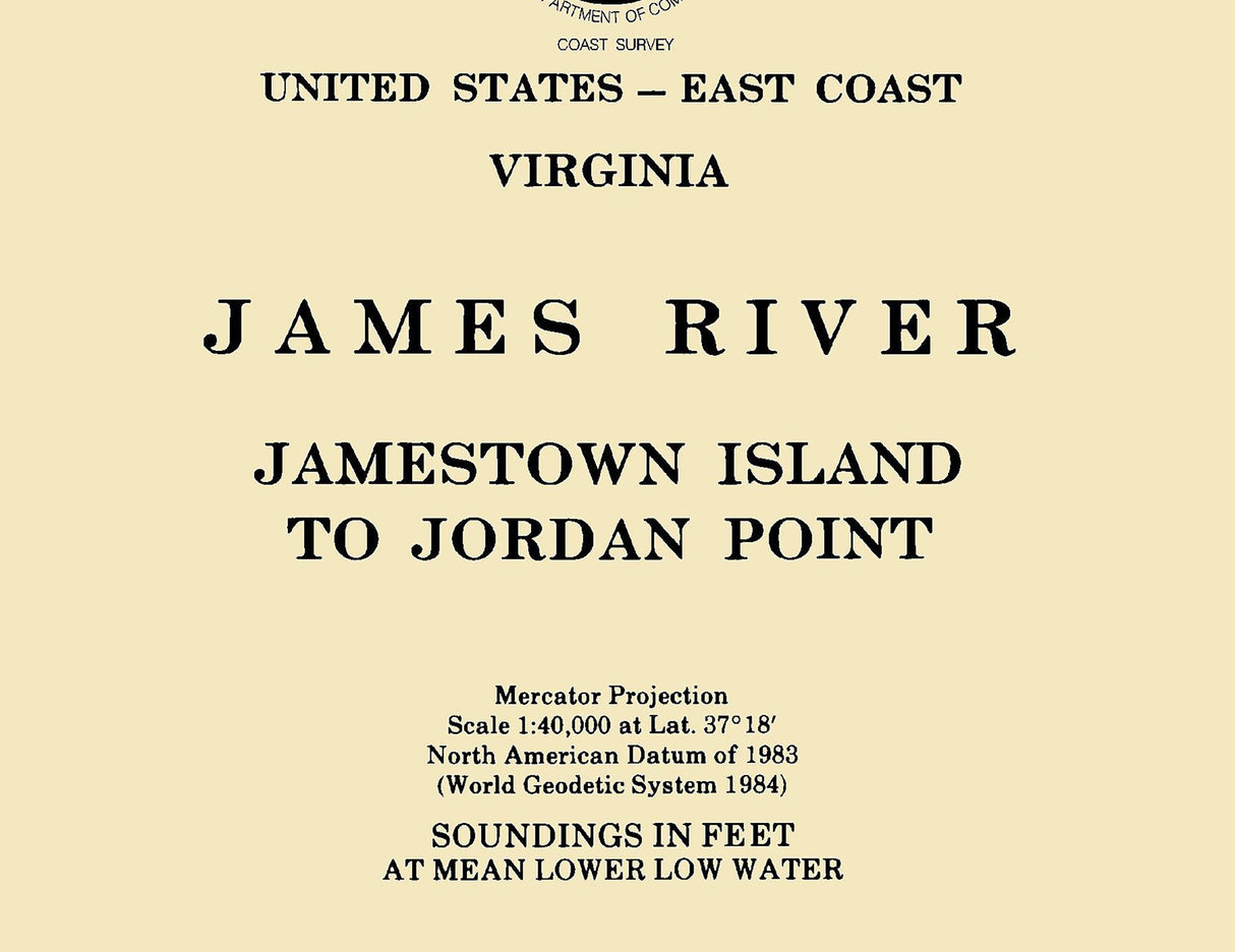 2001 Nautical Chart of James River Virginia Jamestown Island to Jordan Point