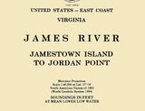 2001 Nautical Chart of James River Virginia Jamestown Island to Jordan Point