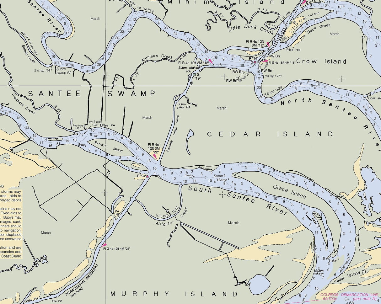 2006 Nautical Chart of Winyah Bay South Carolina Georgetown