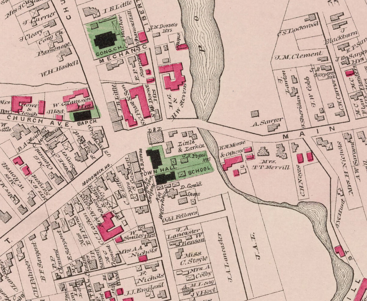 1884 Map of Merrimac Massachusetts