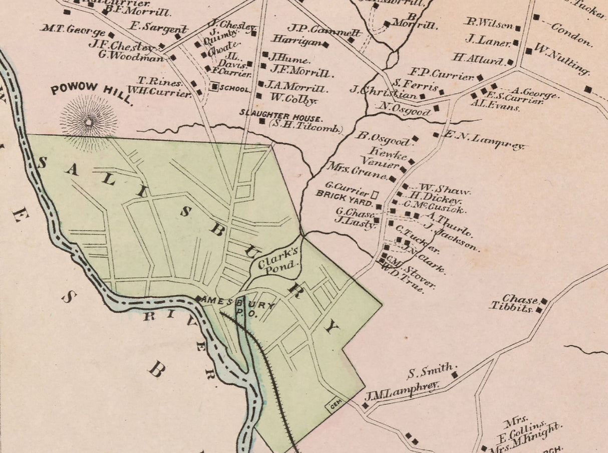 1884 Map of Salisbury Massachusetts