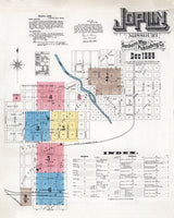 1888 Town Map of Joplin Missouri