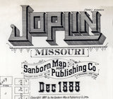 1888 Town Map of Joplin Missouri