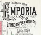 1899 Town Map of Emporia Lyon County Kansas