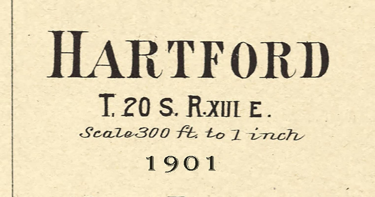 1901 Town Map of Hartford Kansas