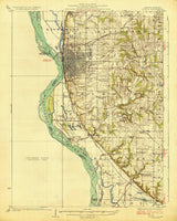 1925 Topo Map of Quincy Illinois Mississippi River