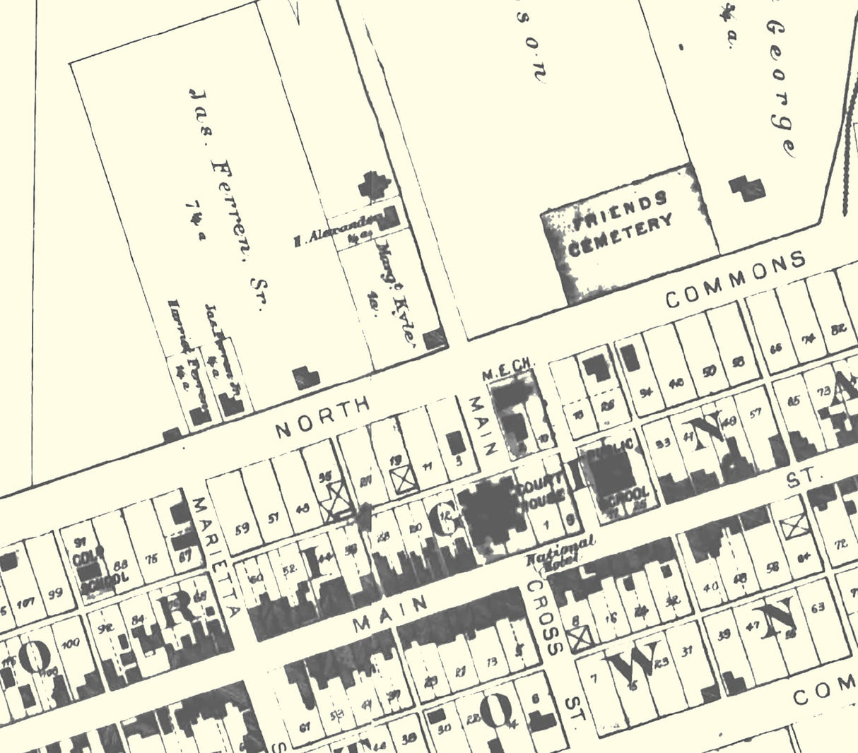 1888 Map of St Clairsville Ohio