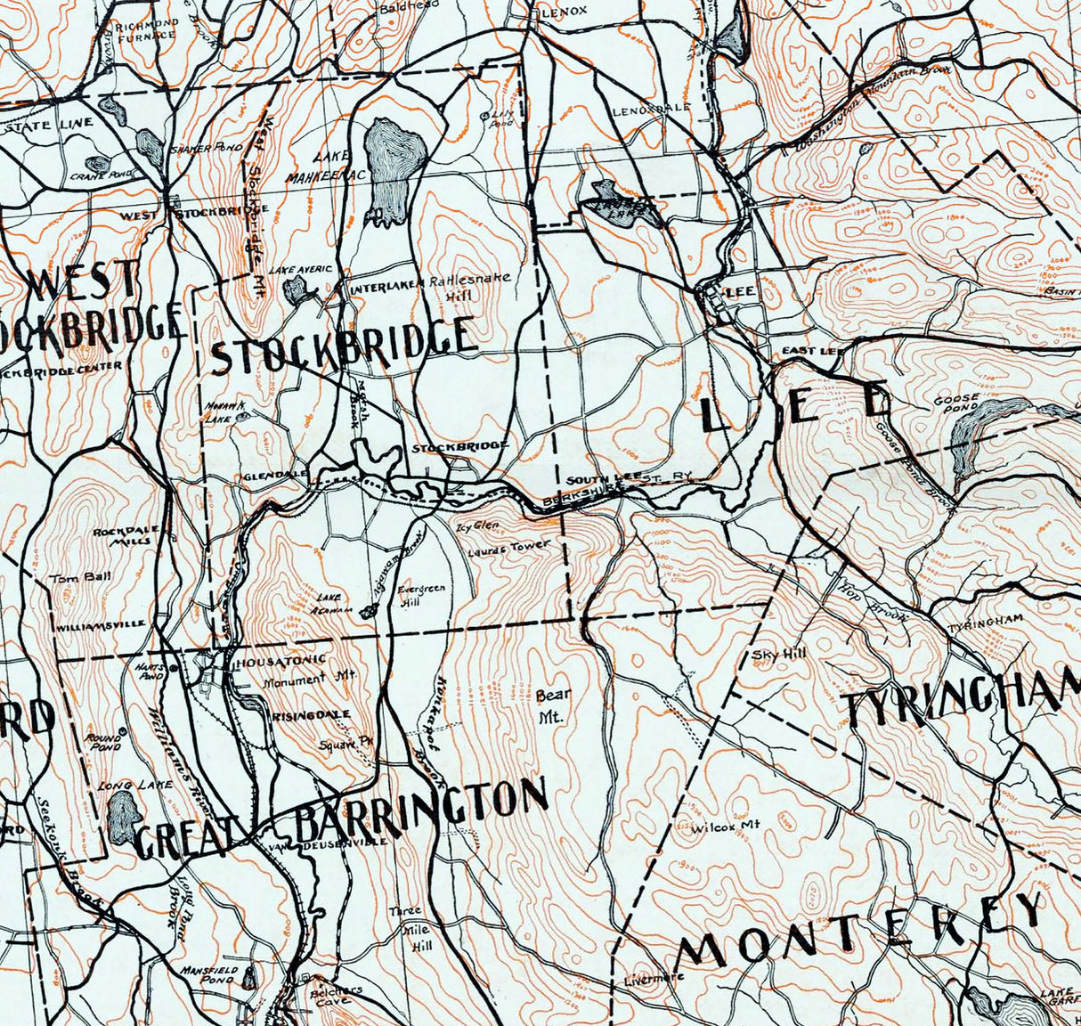 1904 Map of Berkshire County Massachusetts