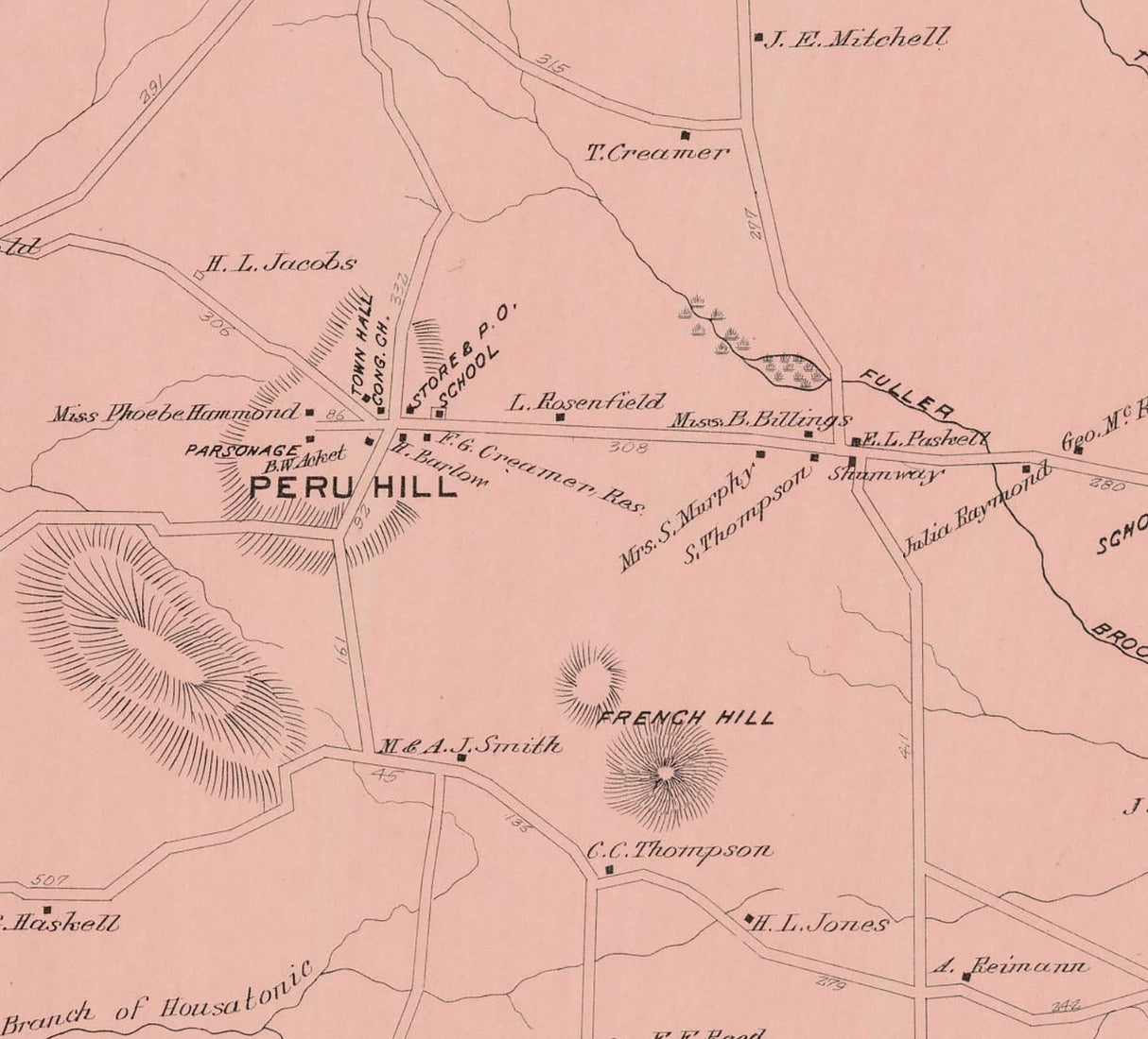 1904 Map of Peru Berkshire County Massachusetts