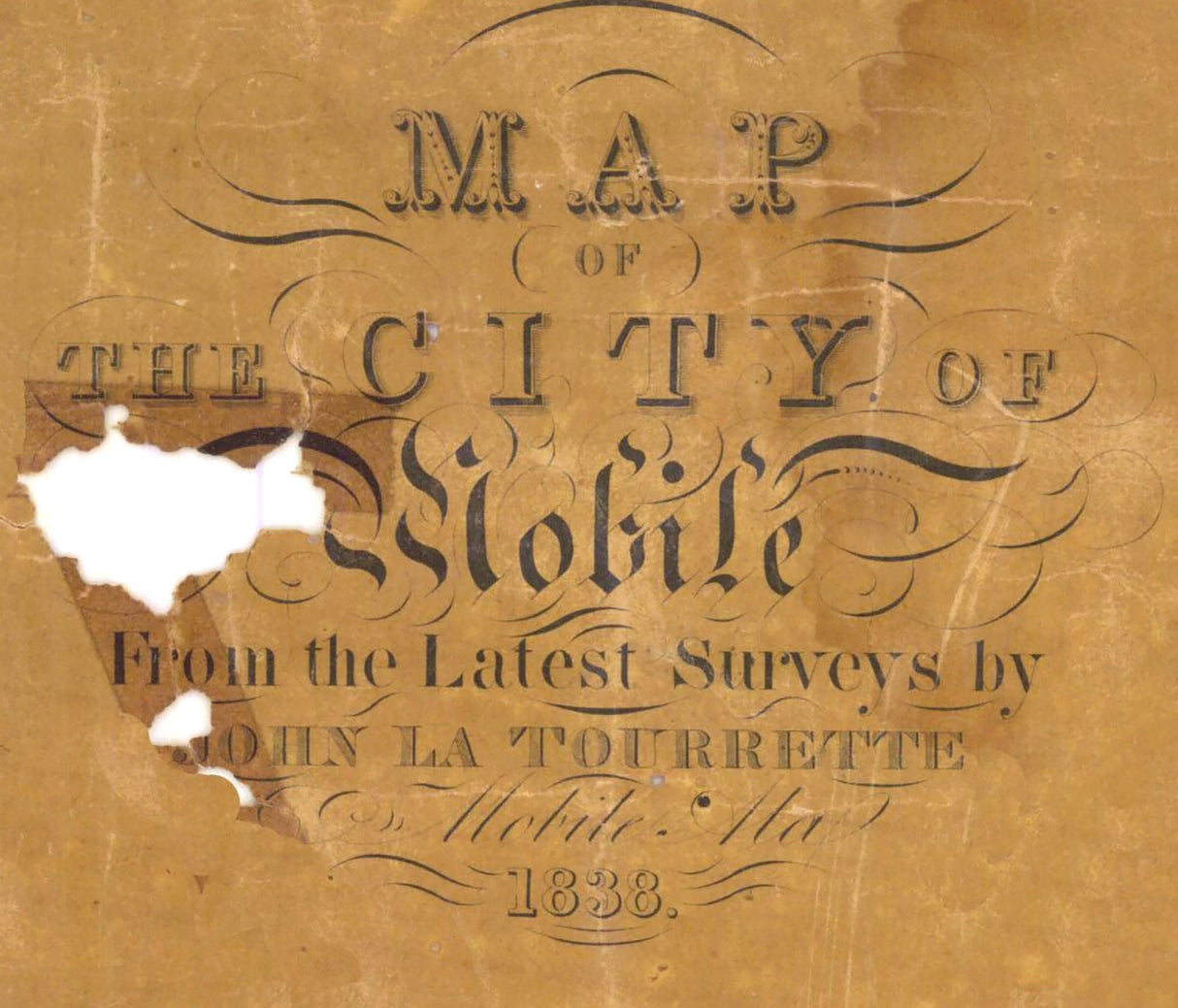 1838 Map of Mobile Alabama