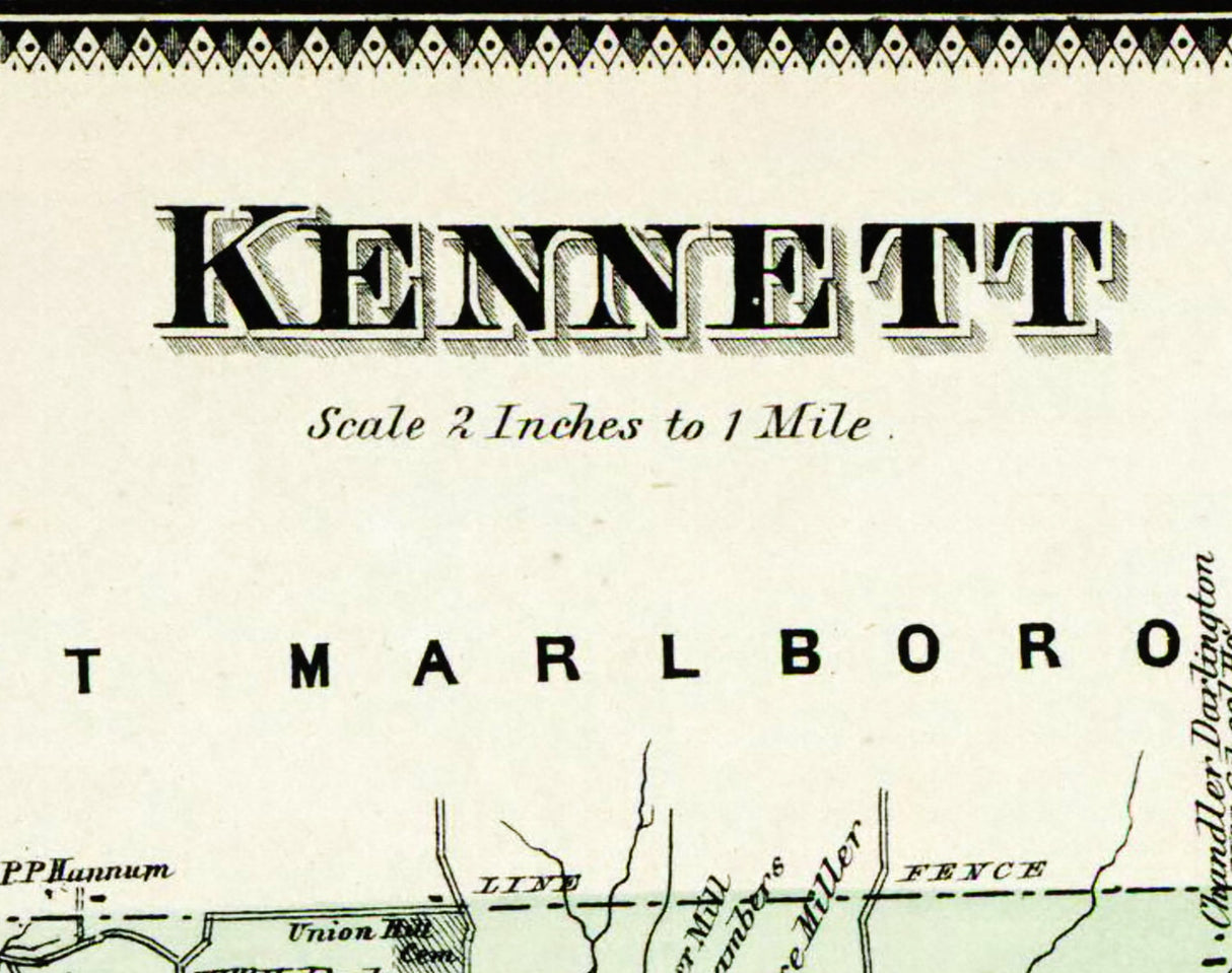 1873 Map of Kennett Township Chester County Pennsylvania