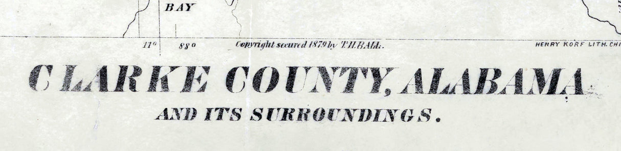 1878 Map of Clarke County Alabama