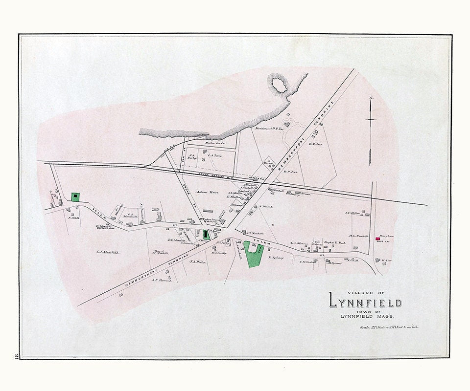 1884 Map of Lynnfield Massachusetts