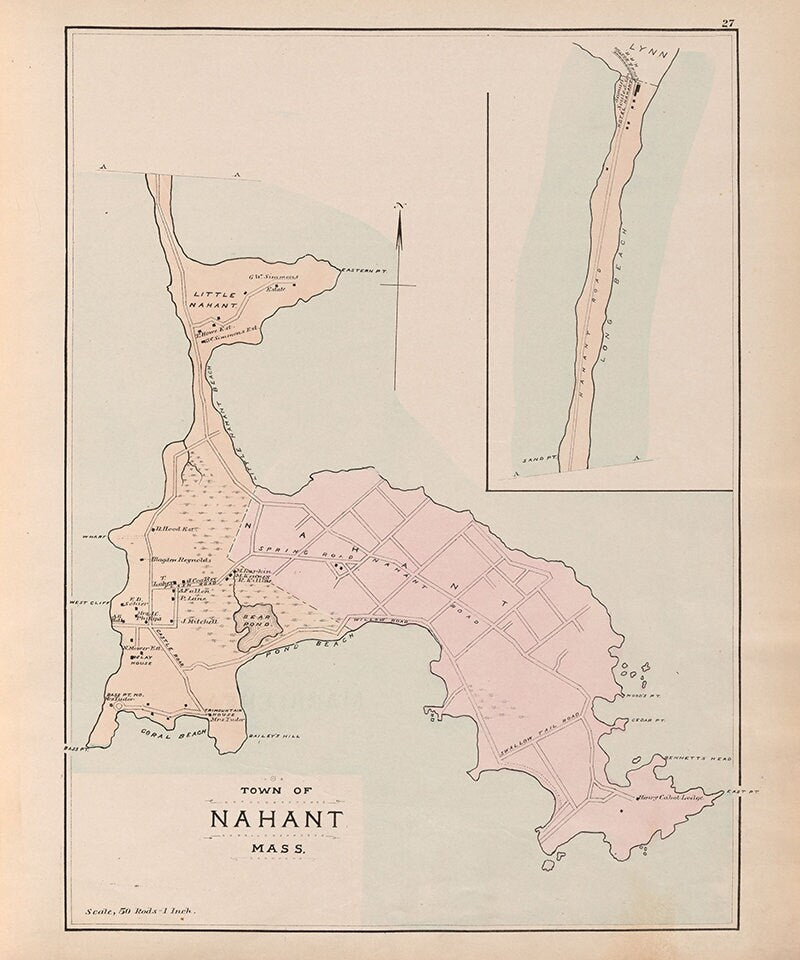 1884 Map of Nahant Massachusetts