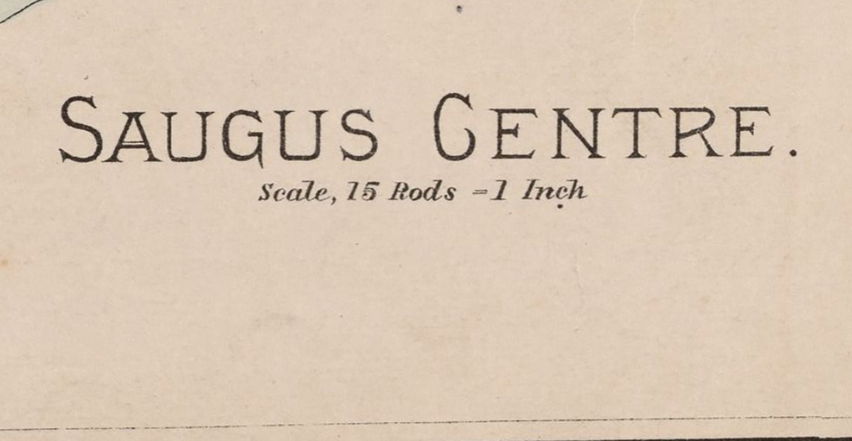 1884 Map of Saugus Centre Essex County Massachusetts