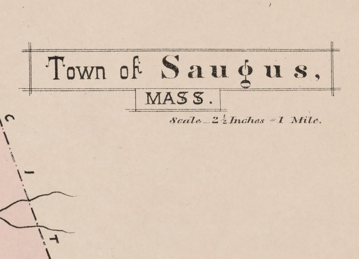 1884 Map of Saugus Essex County Massachusetts