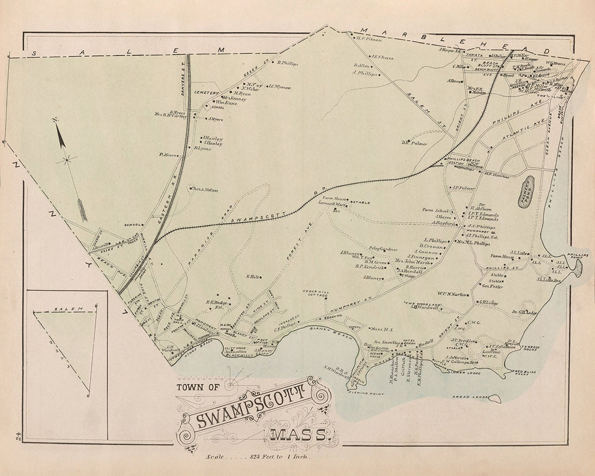 1884 Map of Swampscott Massachusetts