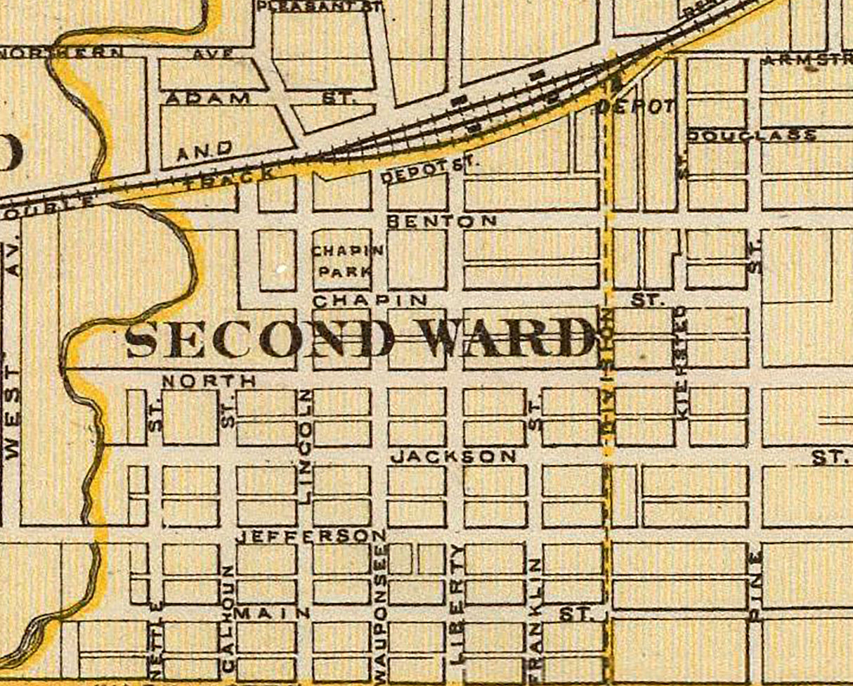 1876 Map of Morris Grundy County Illinois