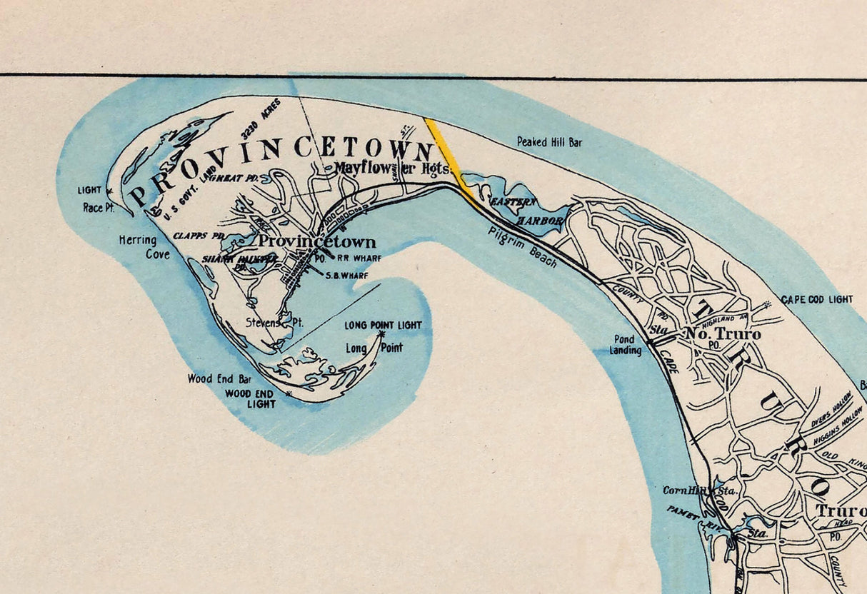 1910 Map of Barnstable County Massachusetts