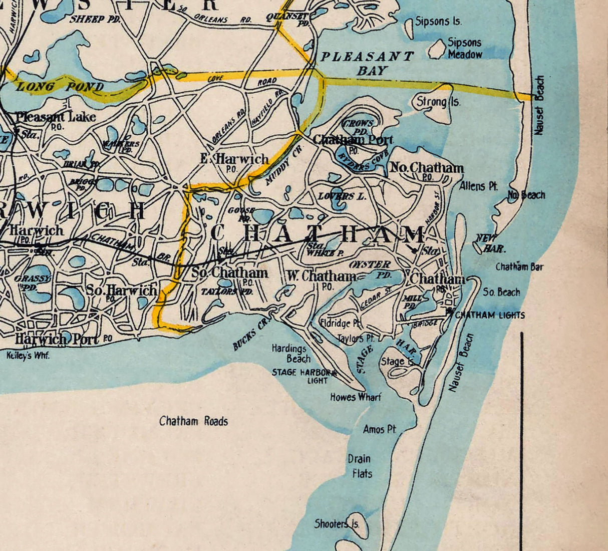 1910 Map of Barnstable County Massachusetts