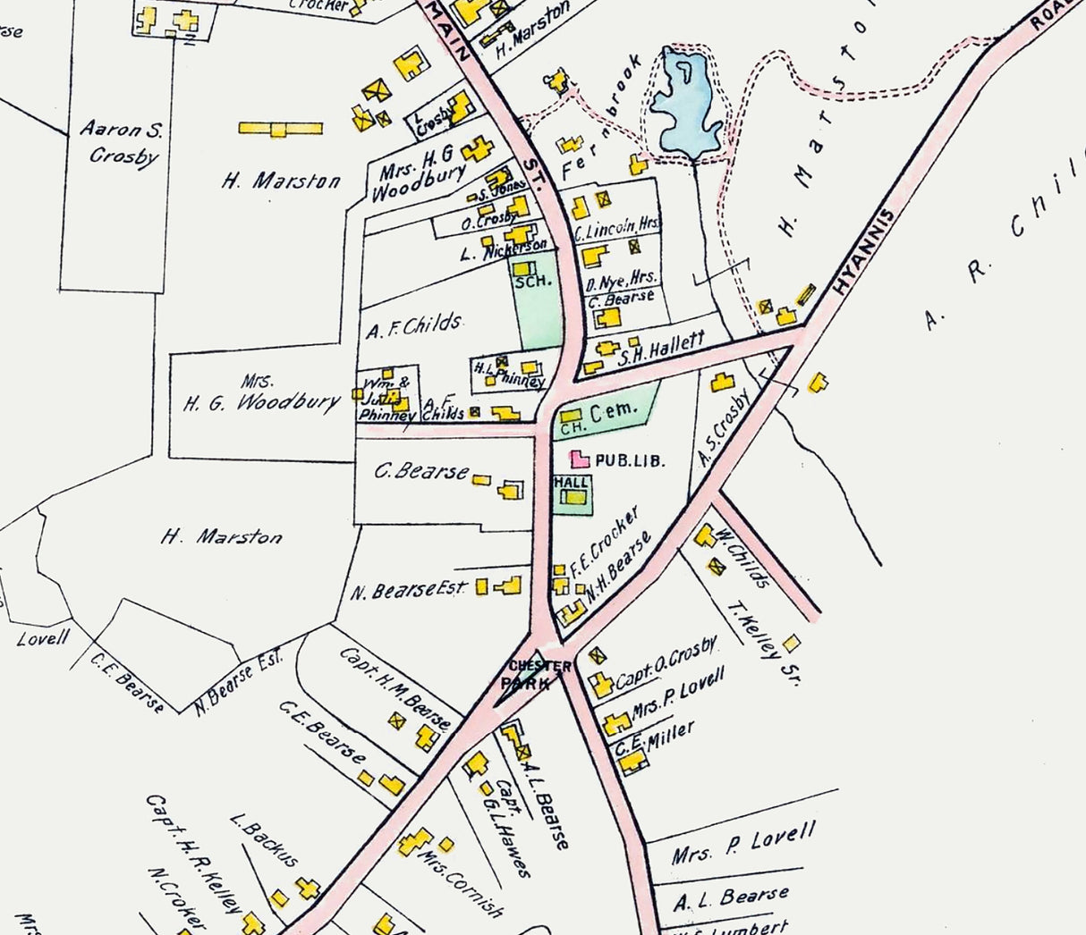 1910 Map of Centreville Barnstable County Massachusetts