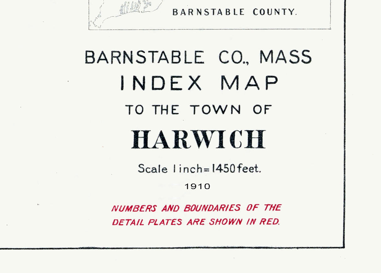 1910 Map of Harwich Barnstable County Massachusetts