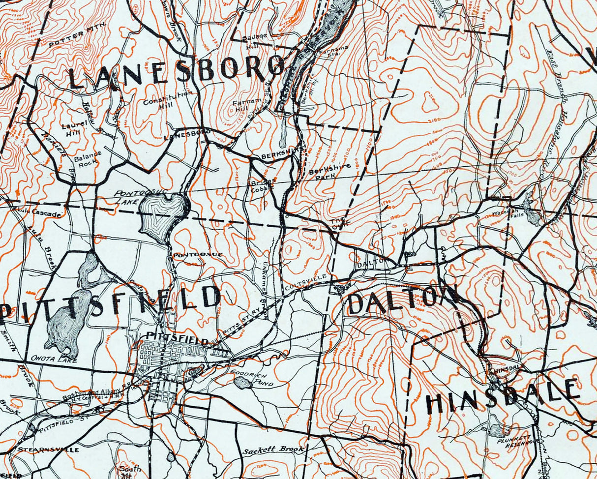 1904 Map of Berkshire County Massachusetts