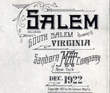 1922 Map of Salem Virginia