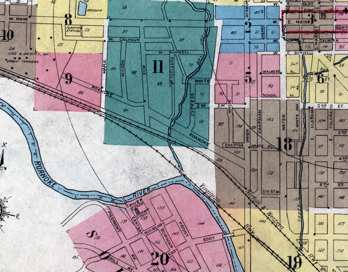 1922 Map of Salem Virginia